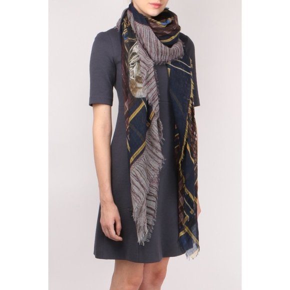 Peserico Steel Blue Short Sleeve A Line Dress size Small - Picture 4 of 16